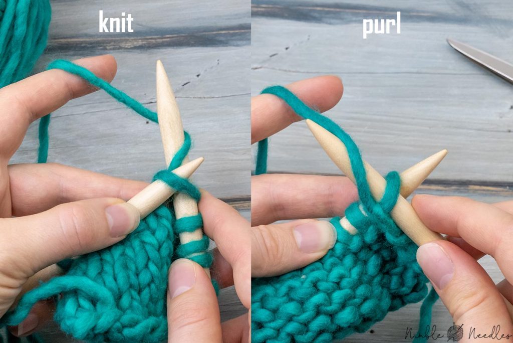  knit stitch vs purl stitch